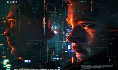 《黑镜》第八季剧评配图，科技与人性交织的未来世界，屏幕光芒映照人脸的冷峻画面